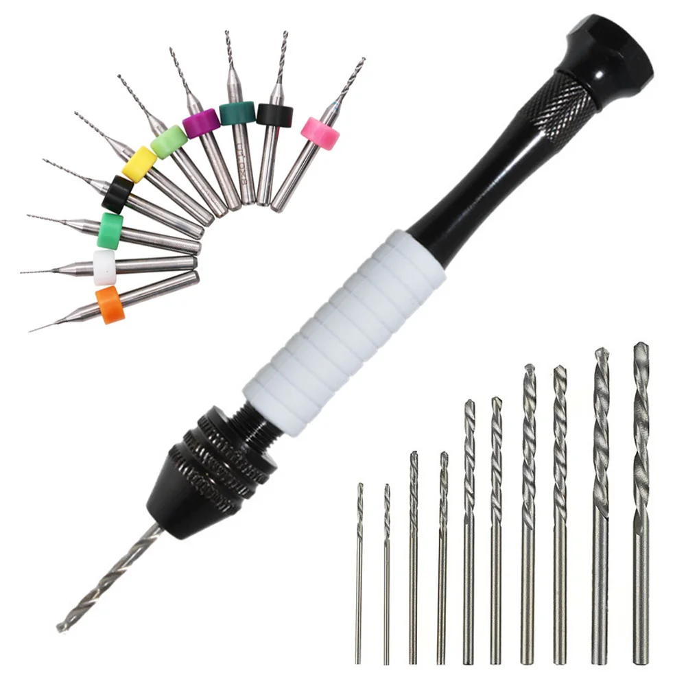 21pcs/set Pin Vise Hand Drill Set Manual Craft Rotary Tools for Jewelry Making / Craft Carving with Twist Drills PCB Mini Drills