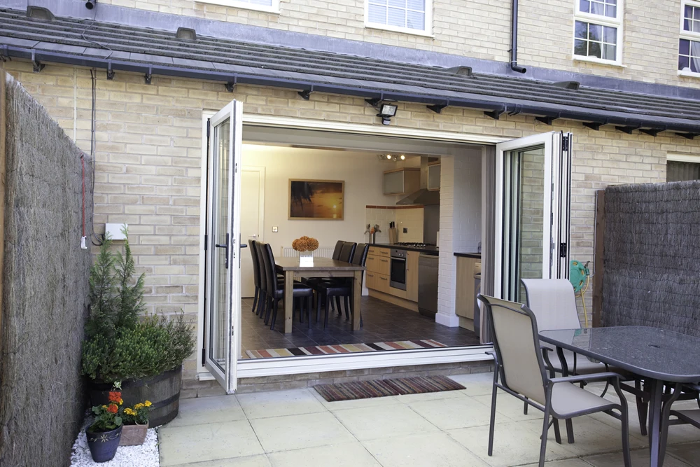 DN Accordion Type Folding Door Outdoor Multi Locking Folding Patio Doors Exterior Vertical Bi Aluminum Doors
