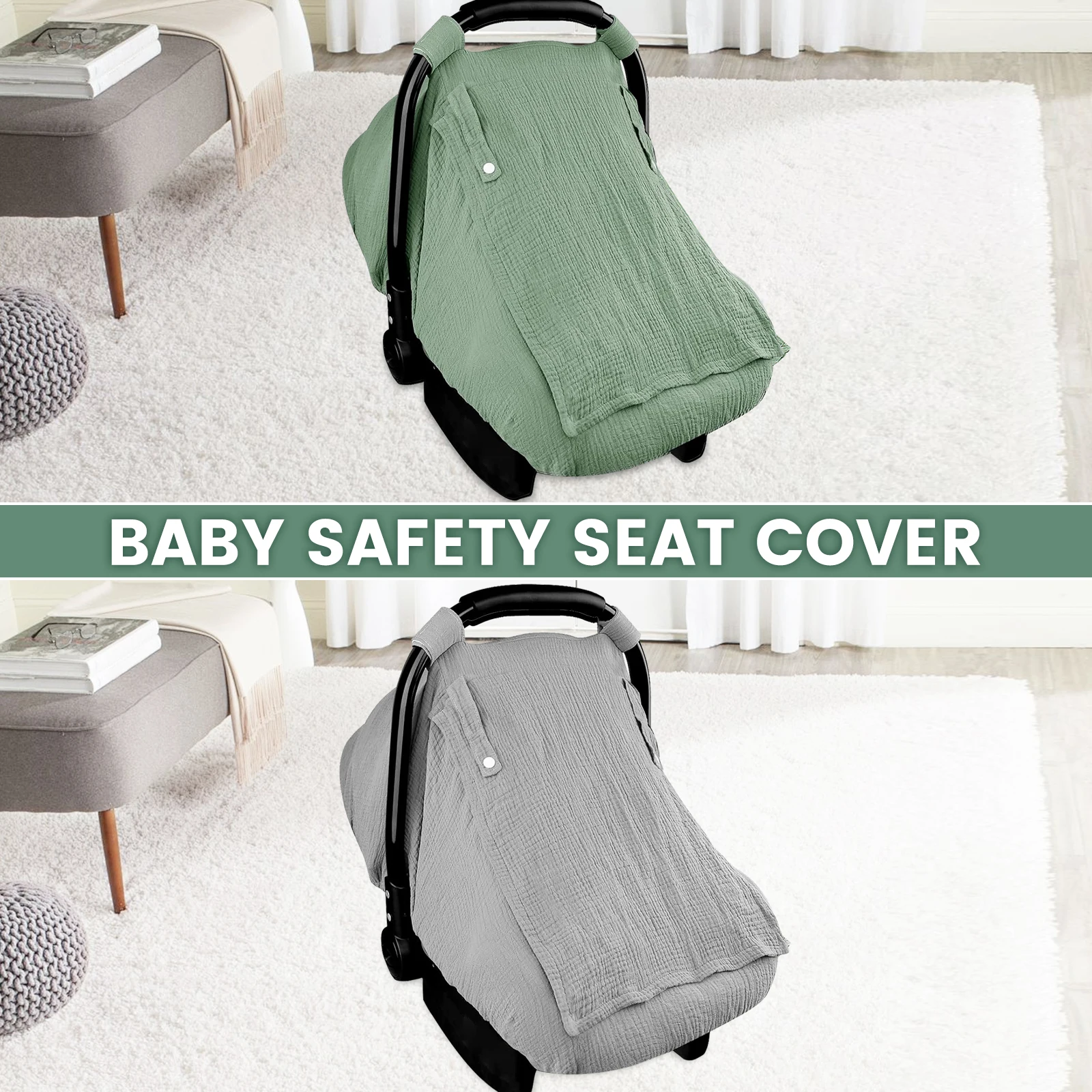 Description Picture 2 of itemBaby Car Seat Cover Universal Baby Stroller Accessories 3 Modes Windproof Infant Carrier Canopy with Two Way Zipper for Travel