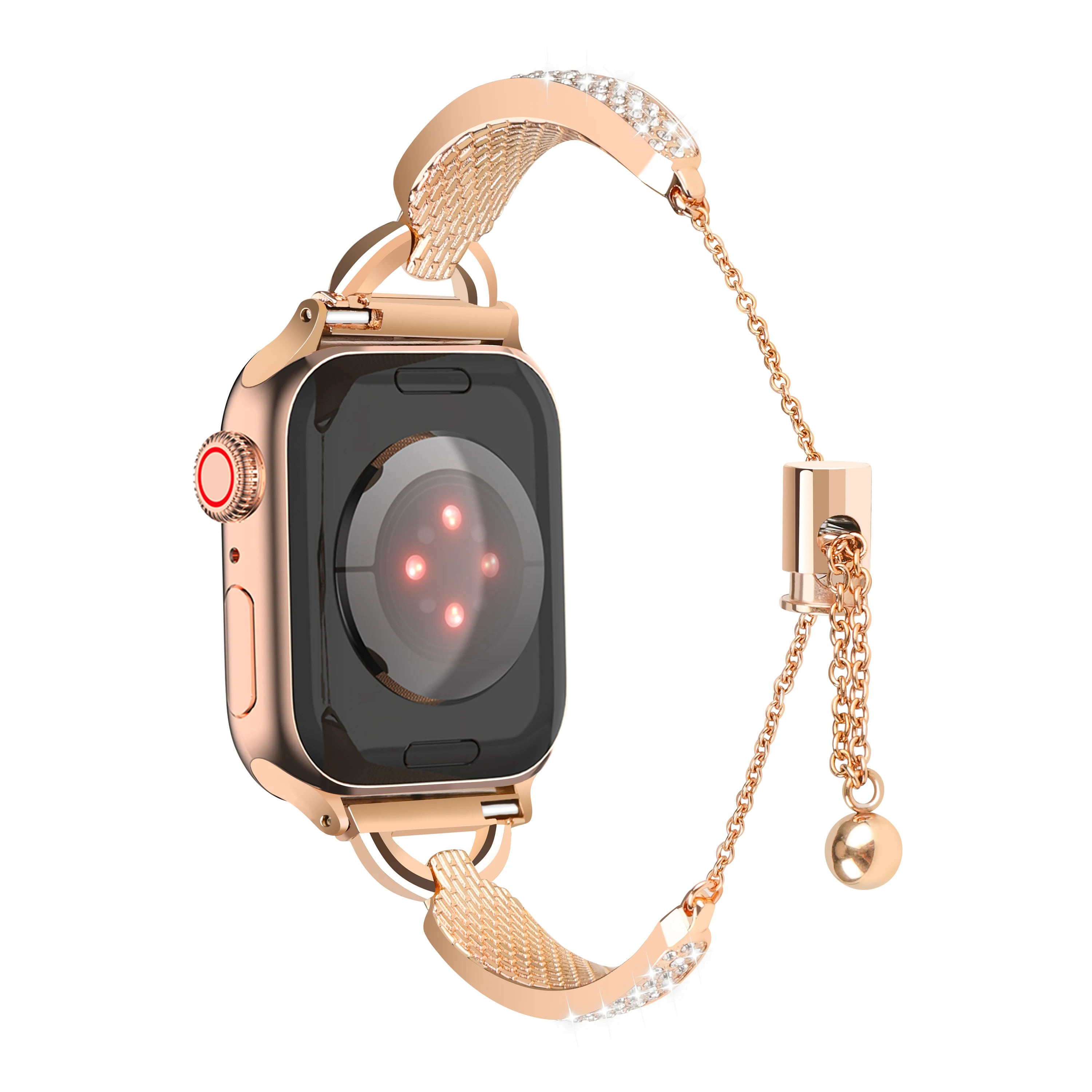 Elegant Rhinestone Bracelet Band for Smartwatches - Women's Dressy Metal Strap