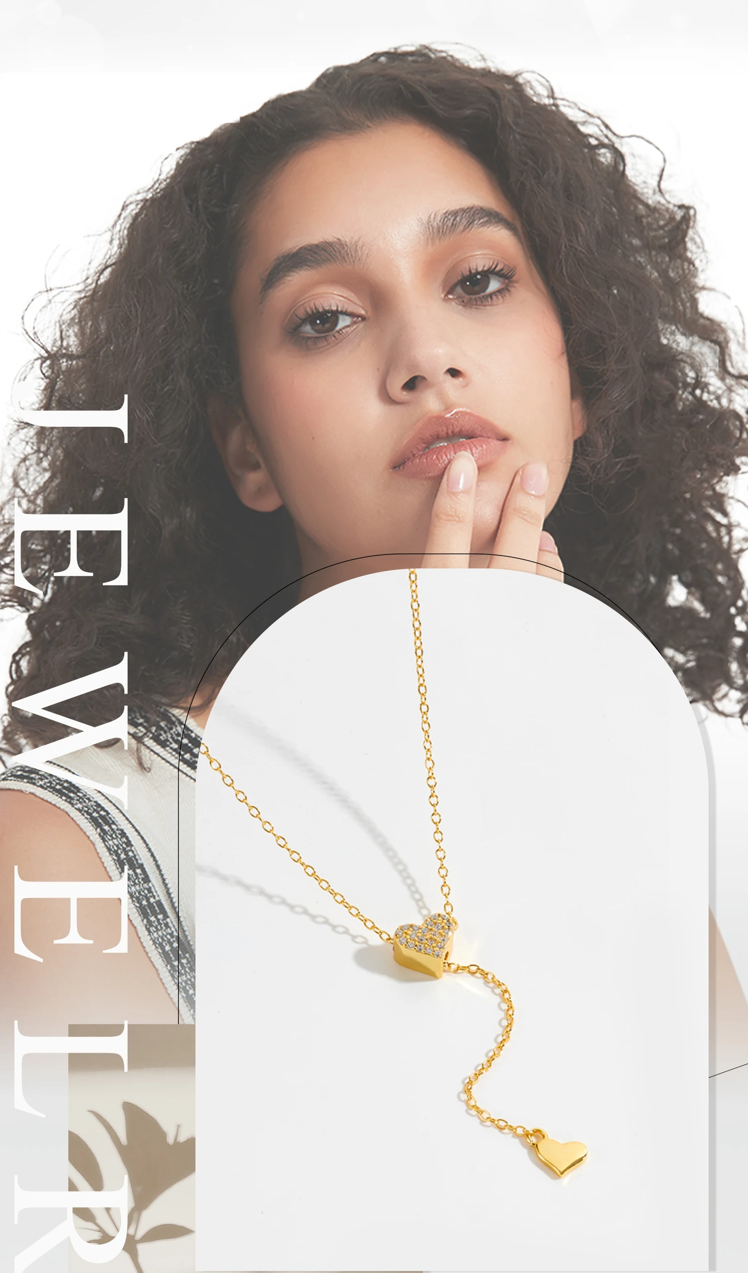 ANDYWEN Damen-Halskette aus 925er-Sterlingsilber, verstellbar, flexibel, zum Ziehen von Herz, lange Kette, Transformator, Gummistopfen, Schmuck – Detail 2