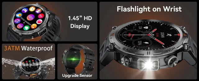 EIGIIS Smart Watch KE3 3ATM Waterproof Original And Genuine Original Design  Men Bluetooth Call Health Monitor With Flashlight - AliExpress