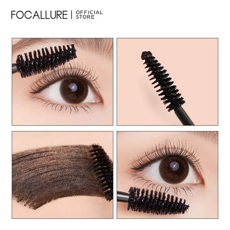 FOCALLURE 3D 실크 섬유 방수 블랙 마스카라, 내추럴 오래 착용, 속눈썹 연장 도구, 메이크업 화장품