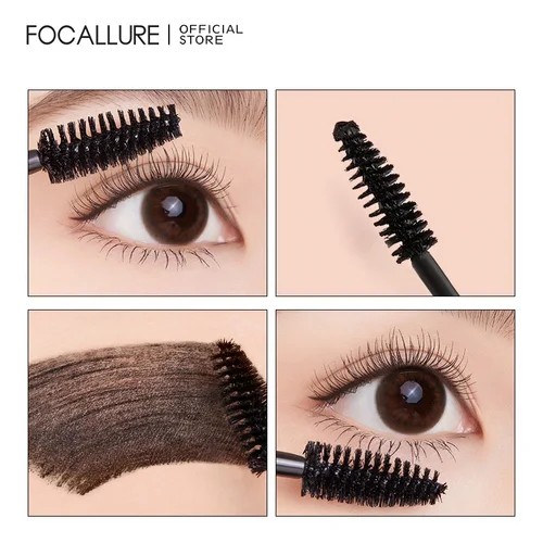 FOCALLURE 3D 실크 섬유 방수 블랙 마스카라, 내추럴 오래 착용, 속눈썹 연장 도구, 메이크업 화장품 4