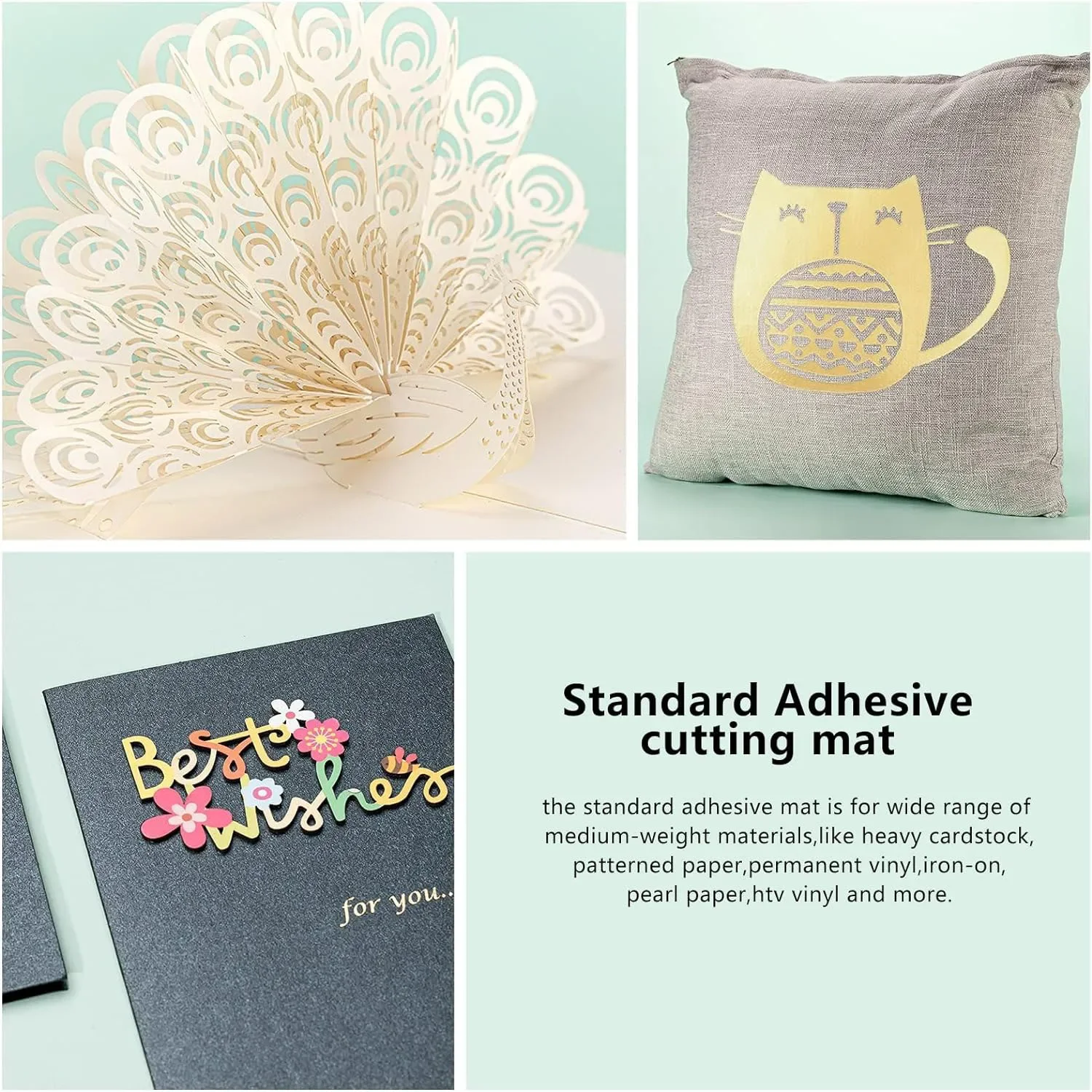 3/5Pcs Standard Grip Cutting Mat Silhouette Portrait Cutting Pad Standard Adhesive Quilted Pad (Sizes: 8inX12in) cutting mat,cutting pad