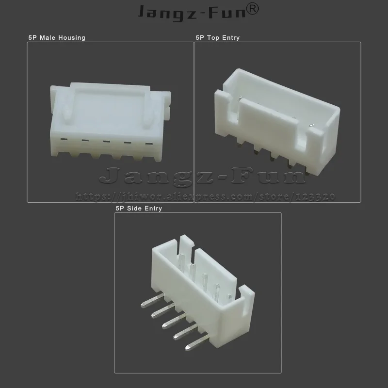 100pcs 5P JST XH 2.54 Plug 2.54mm XH2.54 5 Pin Male Female