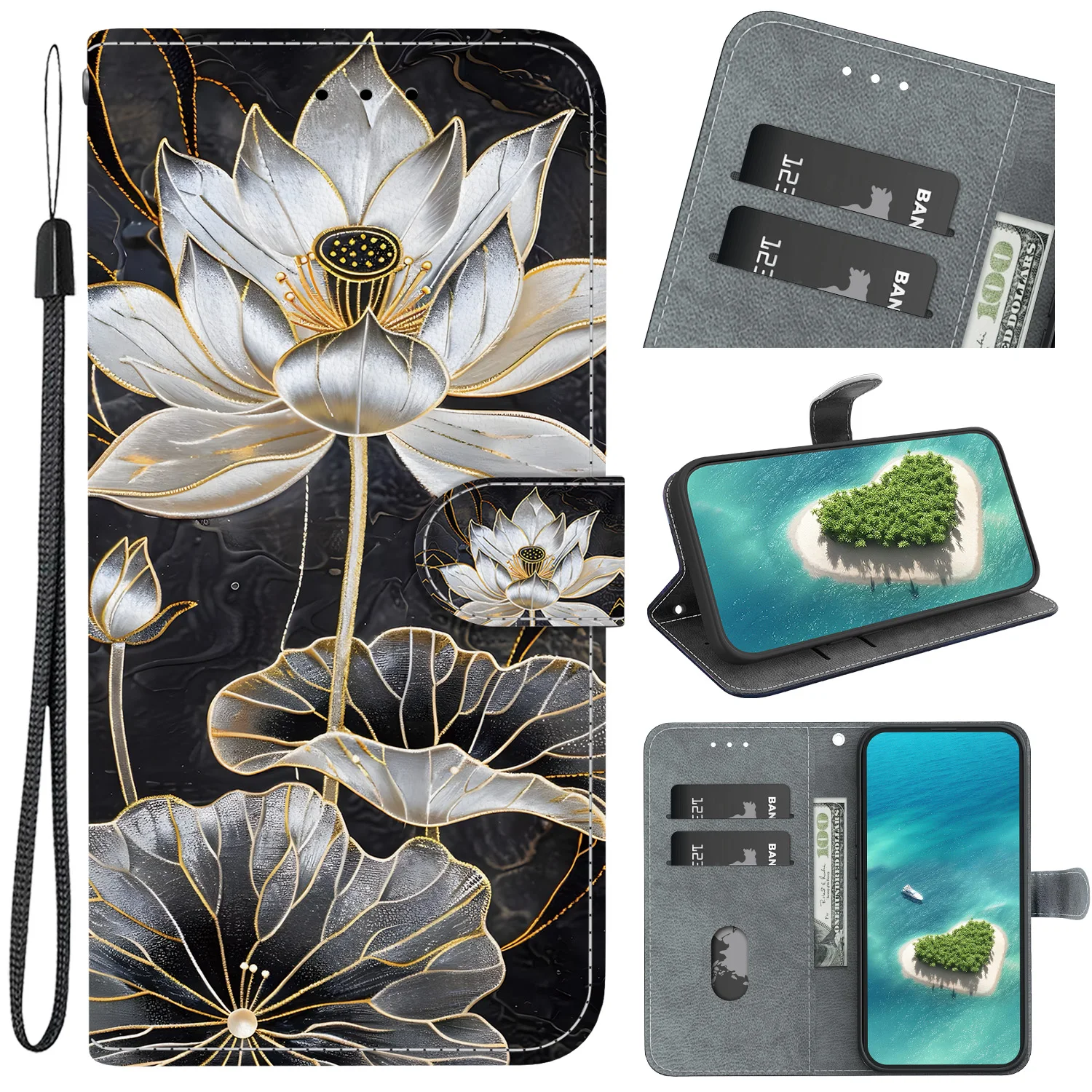 Leather Phone Case with Card Slot Wallet Cover