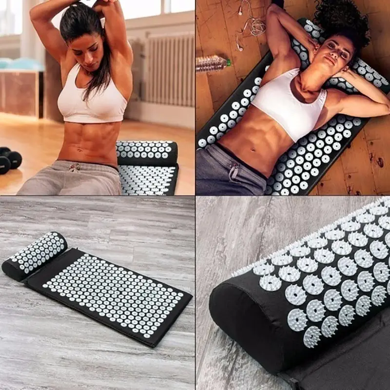 Massage Mat Acupressure Mat Yoga Lotus Spike Relieve Back Body Pain Spike Applicator Yoga Bag Pranamat