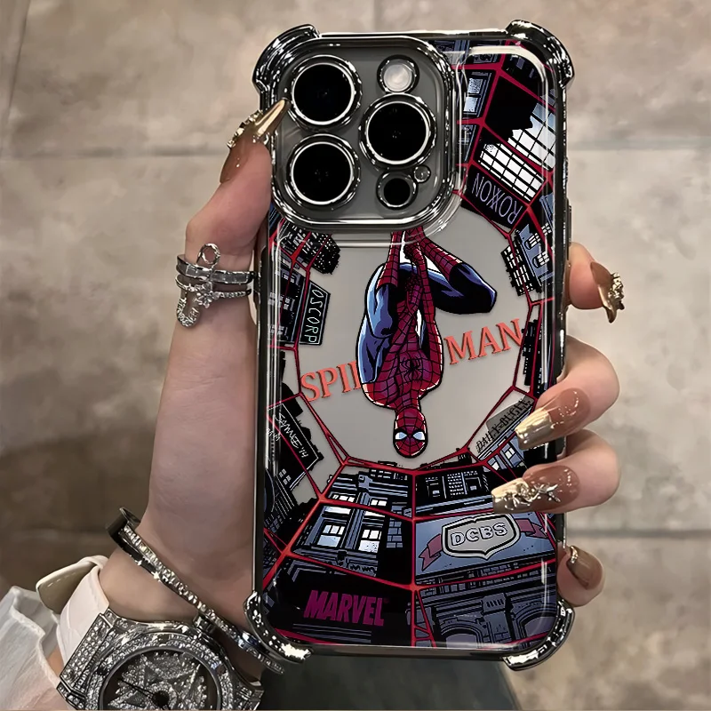 Cool Red S-Spider-Mans Net Plating Anti-Fall Phone Case