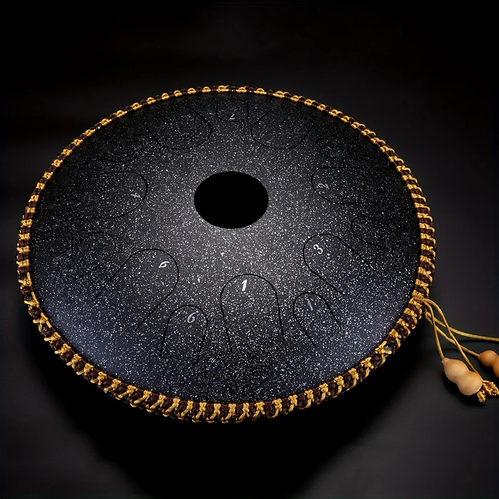 hluru 14 tone ethereal drum 14 inch steel tongue drum instrument handmade high-end copper steel material tambourine with bag dru