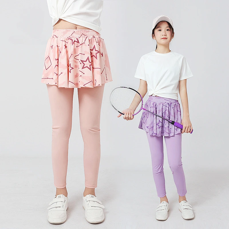 

Leggins for Kids Summer Thin Quick-drying Anti-mosquito Teenage School Kids Culottes ice Silk Casual Sport Tights 12 13 14 Years