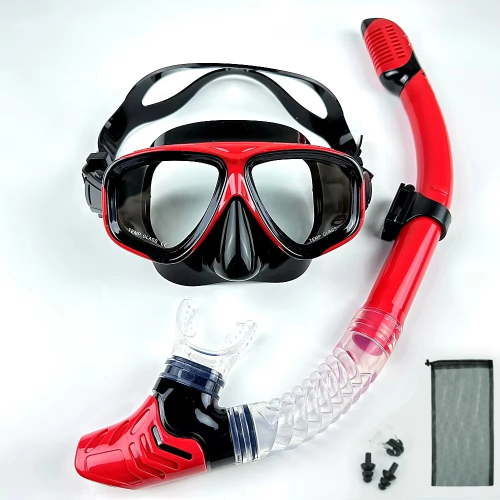 Dual Lens Snorkeling Mask with Breathing Tube Adult 18+ Years Silicone Skirt Scuba Diving Goggles Set Free Nose Clip Included snorkeling diving mask diving mask diving goggles snorkel set