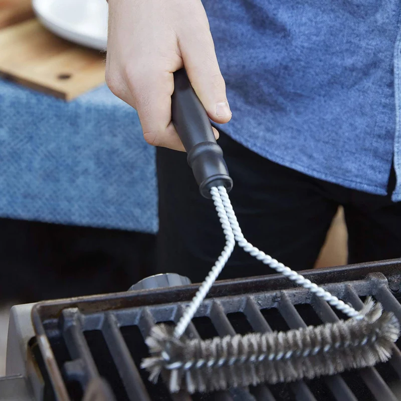 Barbecue Brush BBQ Grill Cleaning Brush Stainless Steel Wire Bristles Grill Cleaner BBQ with Handle Grilling Accessories