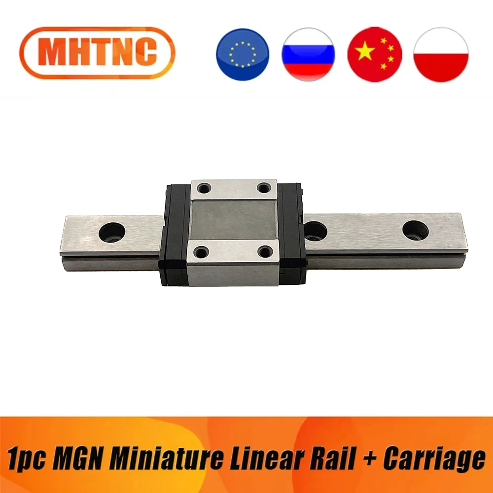 1 pc MGN7 MGN9 MGN12 MGN15 100mm-1000mm Miniature Linear Rail + MGN-C / MGN-H Slide Carriage KIT 3D Printer Part miniature linear rail linear rail
