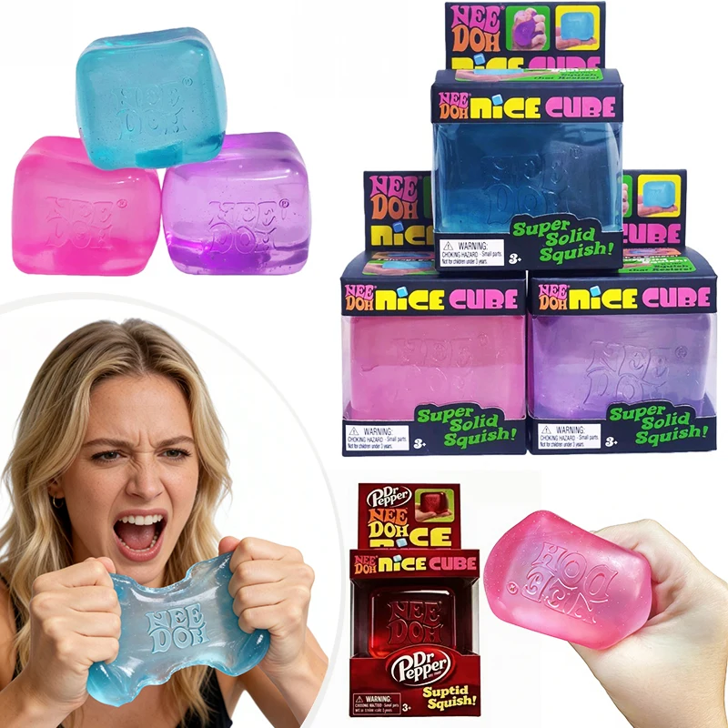 Needoh Dr Pepper Nice Cube Suptid Squish Stress Reliever Toys (Red