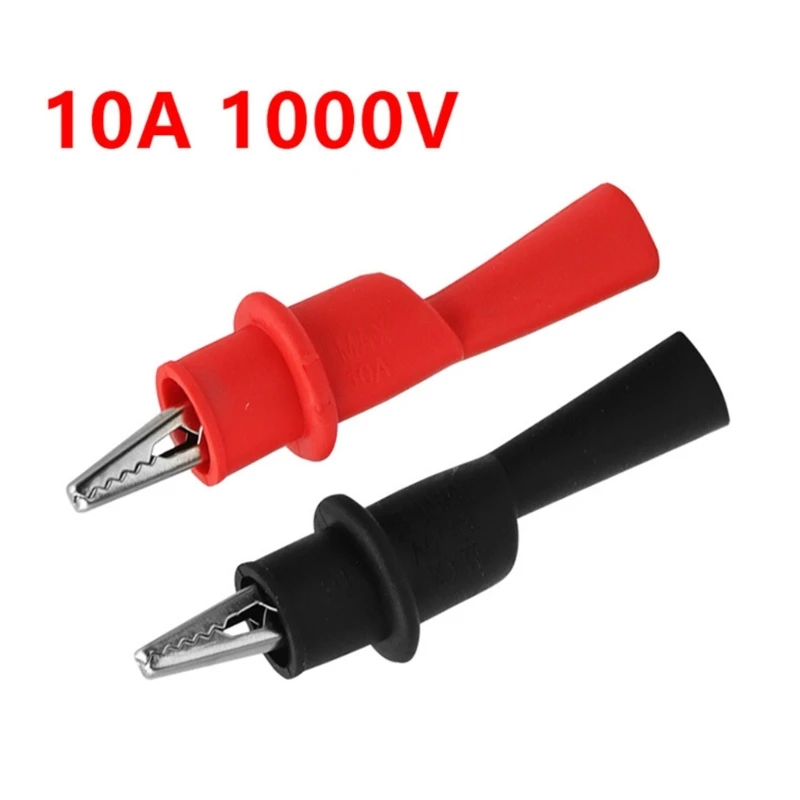 1 Pair Alligator Crocodile Test Clip Clamp Multimeter Tester Probe