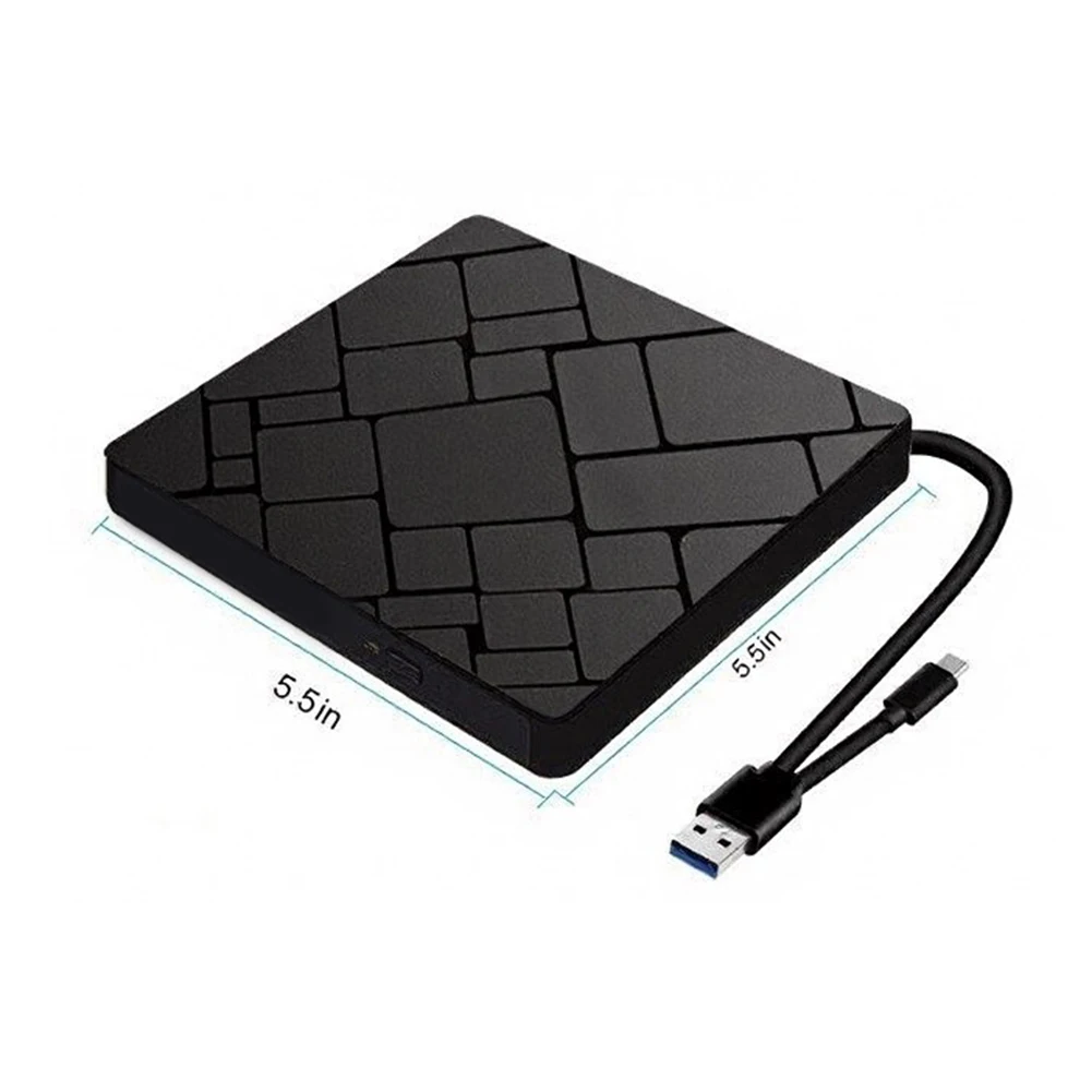 휴대용 USB-C 및 USB 3.0 외부 DVD 버너 고속 재생 휴대용 외부 DVD 버너 드라이버(노트북 PC 플레이어 액세서리용)