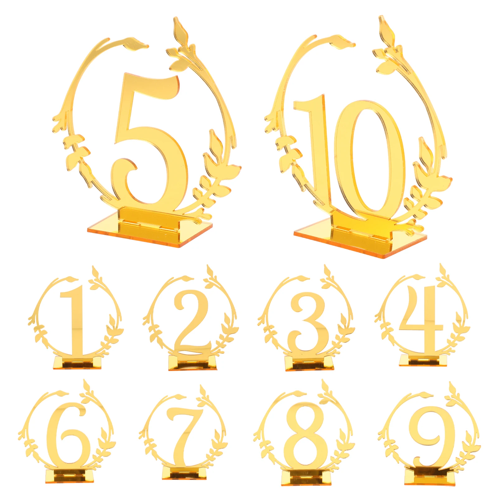 10Pcs Acrylic Table Number Plate For Banquets Restaurants Reserved Signs Place Cards Seating Card Holders Festive Supplies