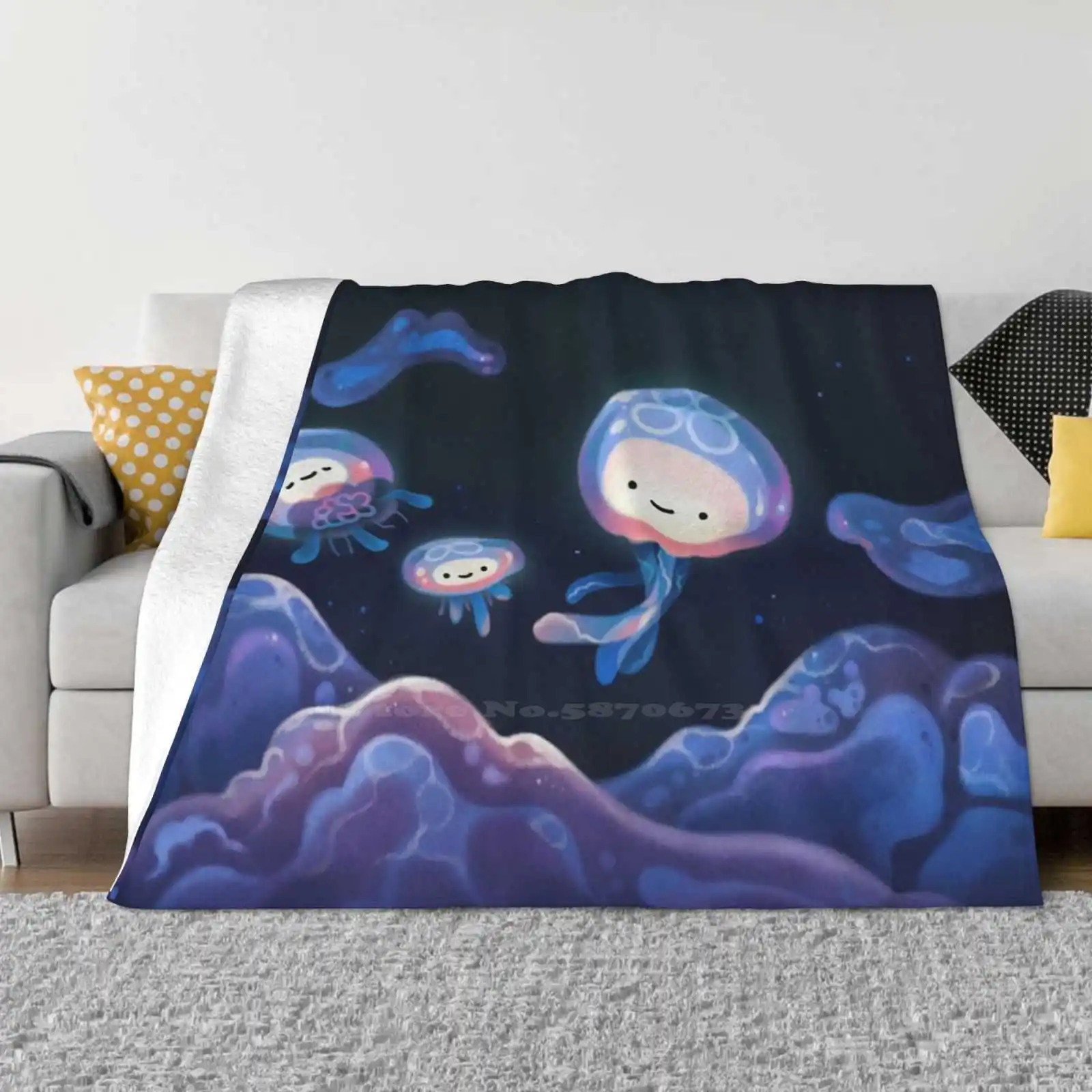 

Full Moons New Print Novelty Fashion Soft Warm Blanket Fall Autumn Summer Pikaole Marine Life Sky Dreamlike Fantasy Dreamy Cute
