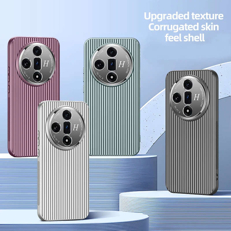 Coque de téléphone Oppo Find X7 X6 Reno 11 10 Pro Ultra 3D Stripe Metal Cover Protect Camera Matte Soft Shell Antifall NonSlip Funda_voghion.com