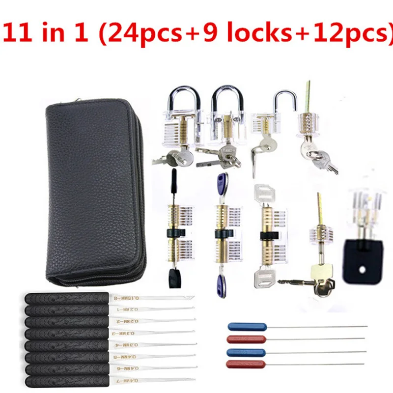 Locksmith Tools Lock Pick Tools Lock Pick Set 24PCS Transparent Practice Locks