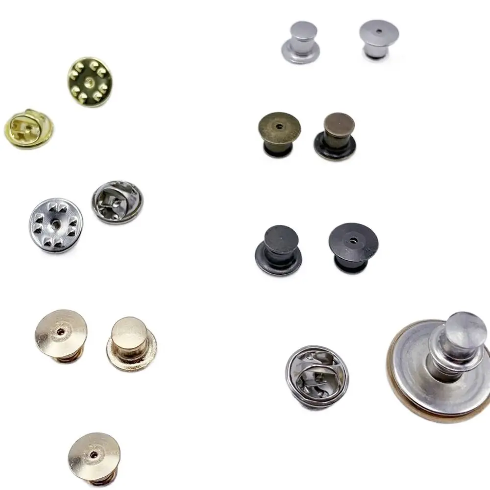 

10PCS Surface Polished Metal Locking Pin Keepers Nail Free Easy To Use Badge Brooch Locking Pin Unique Sturdy Lock Pin Clasp