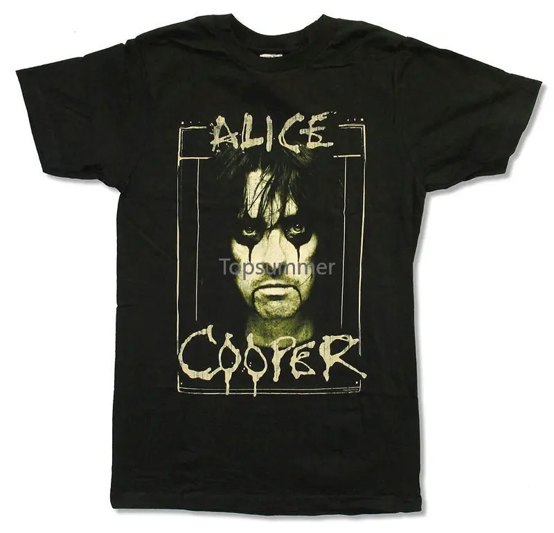 

Design Your Own T Shirt Men'S Fashion 2018 O-Neck Alice Cooper Sepia Portrait Black Men Printed T-Shirt S-3Xl Short-Sleeve Tees