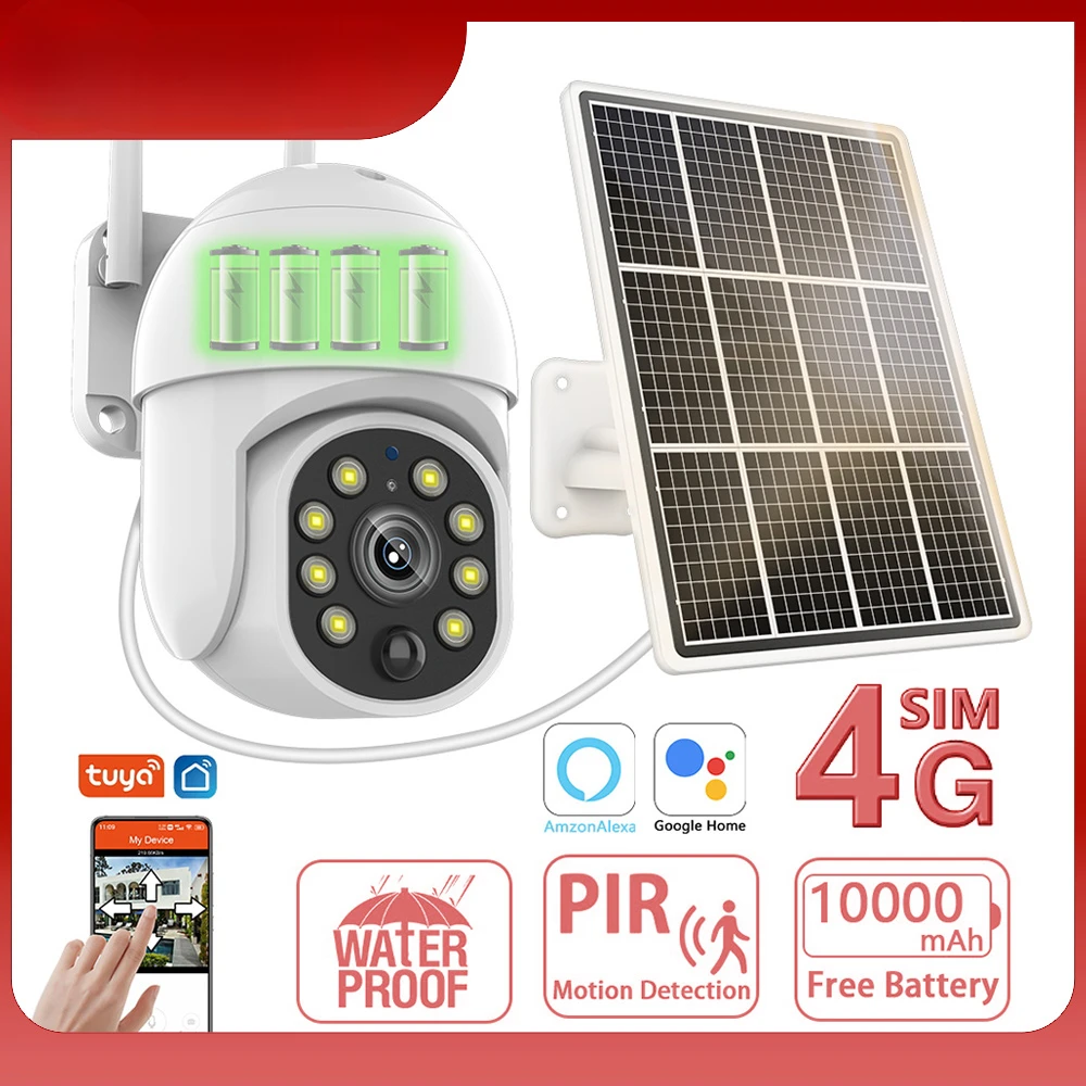 

IP-камера с датчиком движения, 5 МП, 4G, SIM-карта