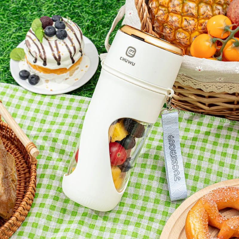 2024 New Portable Hand-held Juicer 10-leaf Blade Head Fast Juice Extraction 340ml Capacity Automatic Cleaning Wireless Juice Cup 2
