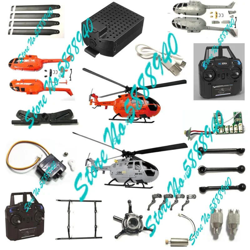C186 Bo 105 Afstandsbediening Stunt Rc Helicopter Onderdelen 7.4V