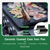 Flat Top Griddle Grill with Ceramic Coated Cast Iron Pan, Burner Propane Gas Griddle Grill,Flattop Grills for Outdoor Barbecue 2