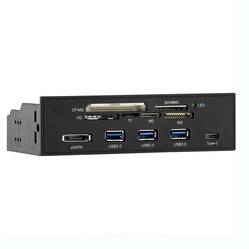 

5,25 дюймовый PC компьютерный Передняя панель USB 2,0 кардридер с 3 портами USB3.0,Type-C,ESATA,MD,SD/MMC,XD,TF,M2,MS64G CF ридер