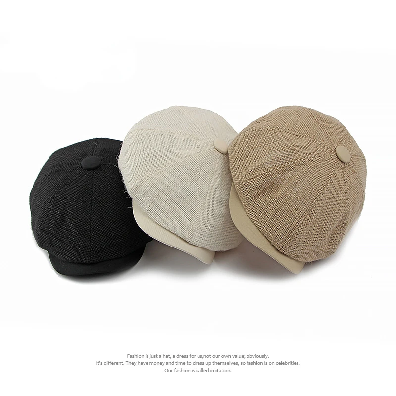 Beret Hat Newsboy Cap Newsboy Hat Breathable Hat Jute Linen Berets Hats Men Summer Breathable Newsboy Caps Boina Hombre Gatsby Hat Women Gorras Para Mujer Flat Cap