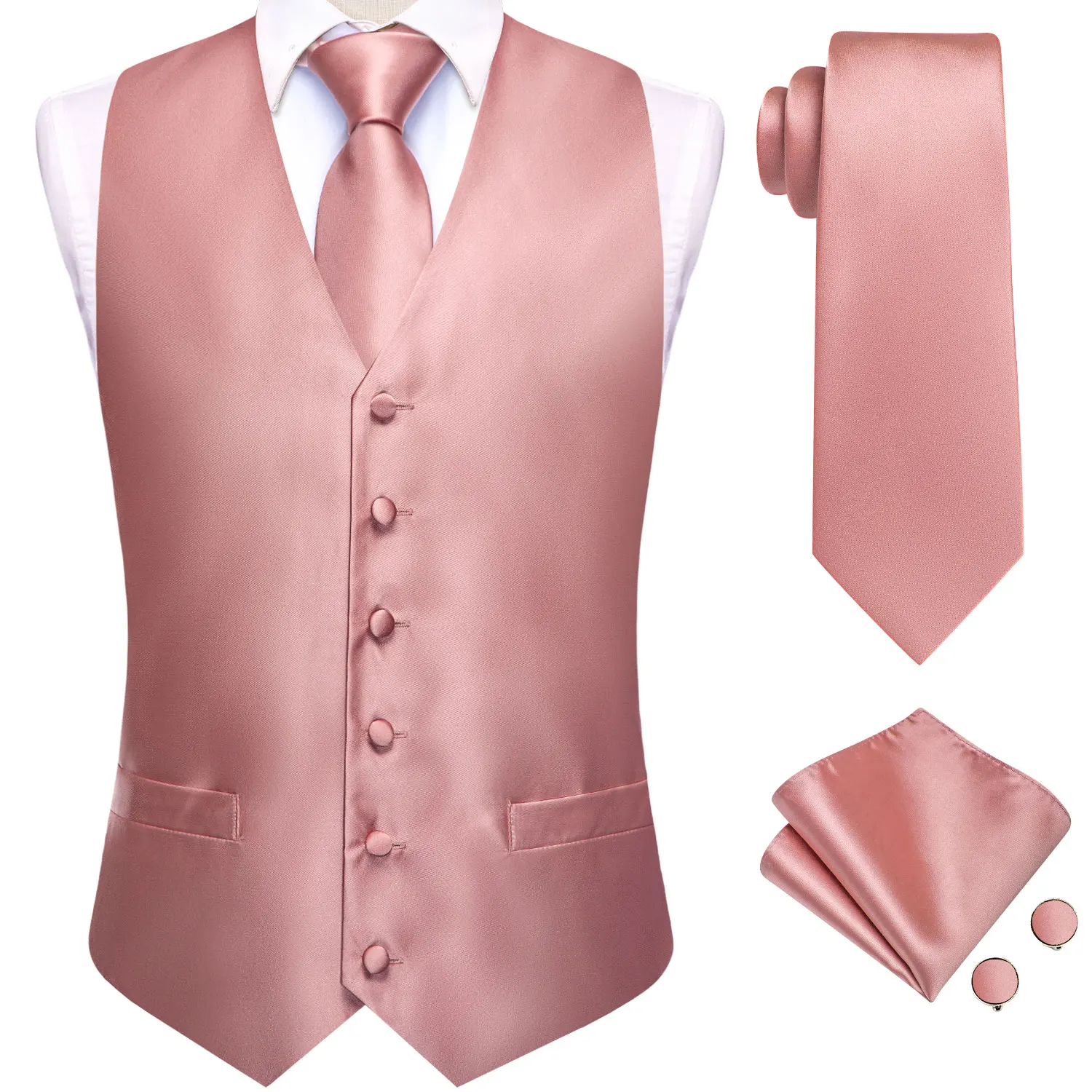 Elegant Sage Green Men's Floral Suit Vest Set – 4-Piece Ensemble with Woven Blue Accents