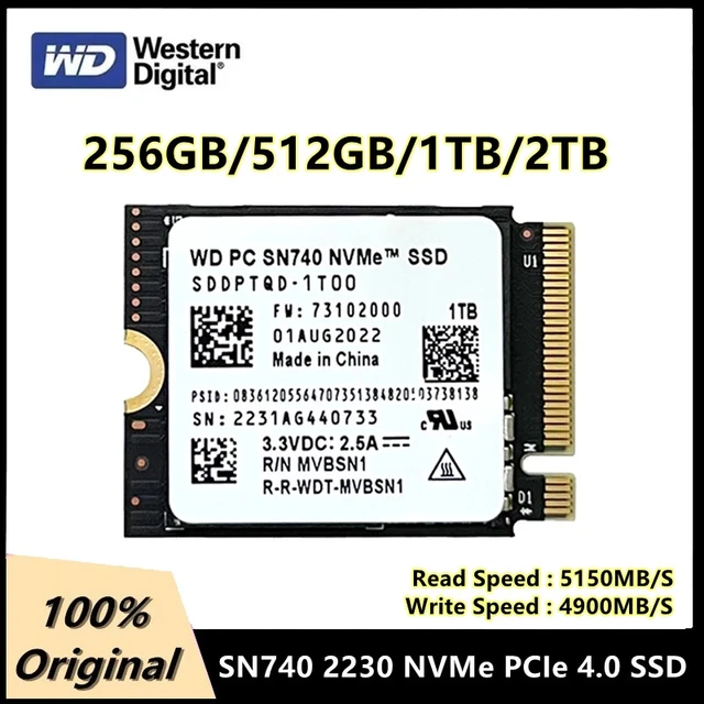  KingSpec 1TB 2230 NVMe GEN 4x4 M.2 SSD, R/W up to