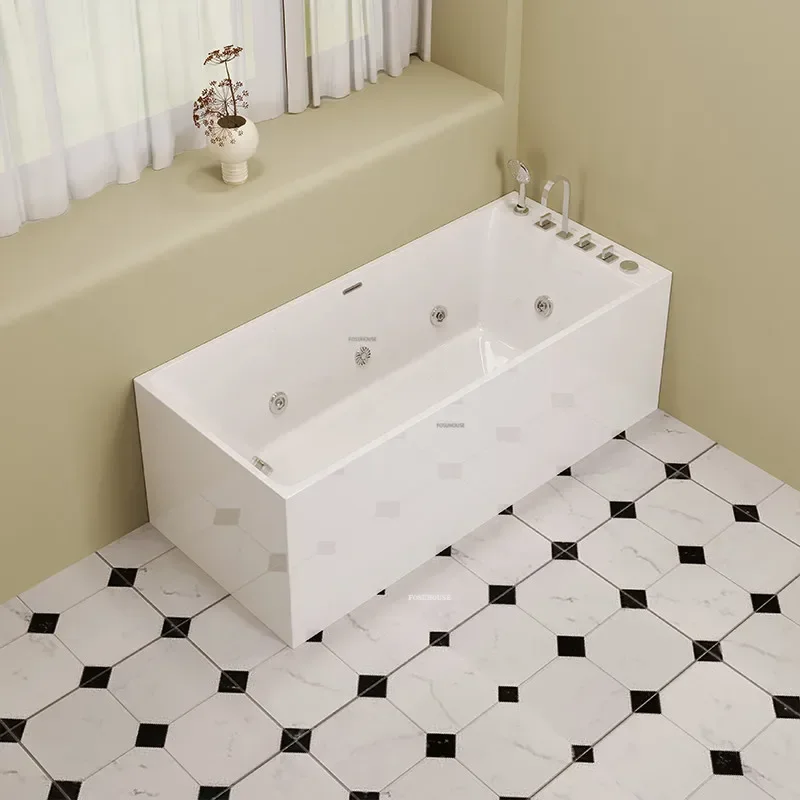 Bathroom Independent Surf Massage Bathtub Household Aldult Bathtub Small Apartment Rectangle Acrylic Design Jacuzzi With FaucZX 2