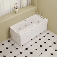 Bathroom Independent Surf Massage Bathtub Household Aldult Bathtub Small Apartment Rectangle Acrylic Design Jacuzzi With FaucZX 2