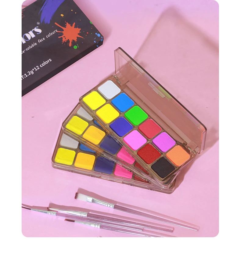 Non-Toxic Face Paint Palette - Safe Halloween Makeup Set for Kids