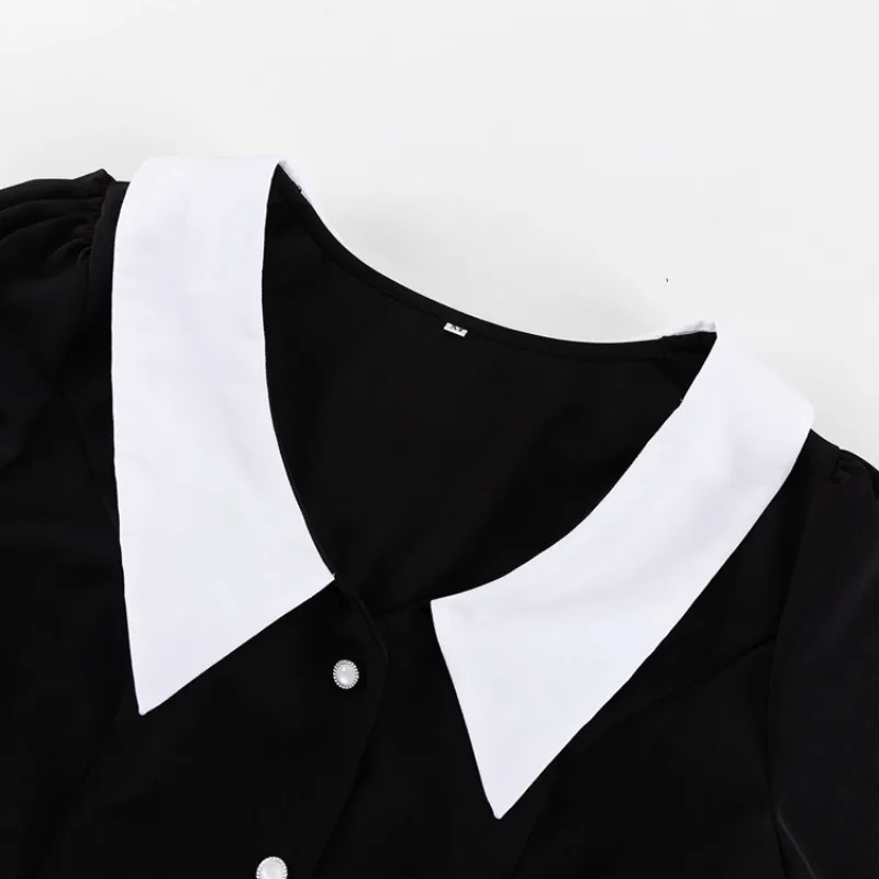 Vestido de noche de cintura alta para mujer, estilo retro, con empalme, manga larga, cuello vuelto, pliegues, minivestido para mujer, vestidos de fiesta y boda para mujer