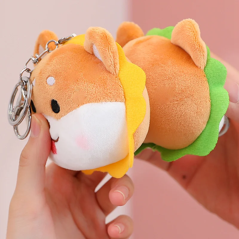 10cm Cute Two-Sided Shiba Inu Plush Keychain Kawaii Pig Plushies