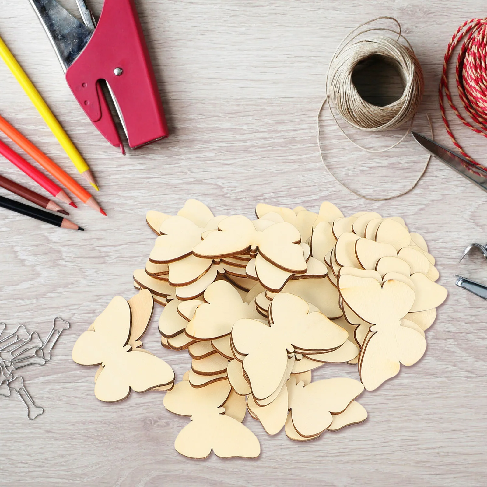 

TINKSKY Natural Unfinished Cutout Shape Wooden Butterfly