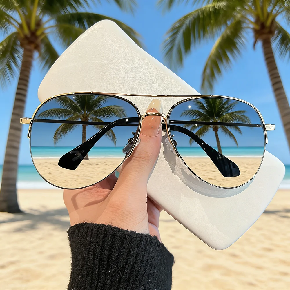Neue Vintage Piloten-Sonnenbrille für Damen und Herren, Marken-Rundbrille, Kreisförmige Sonnenbrille für Männer und Frauen