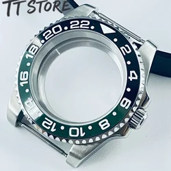 Sleek Silver 40mm Watch with Ceramic Bezel & Sapphire Case - Unisex Design - NH34 NH35 NH36 NH38 (Black Green 11)