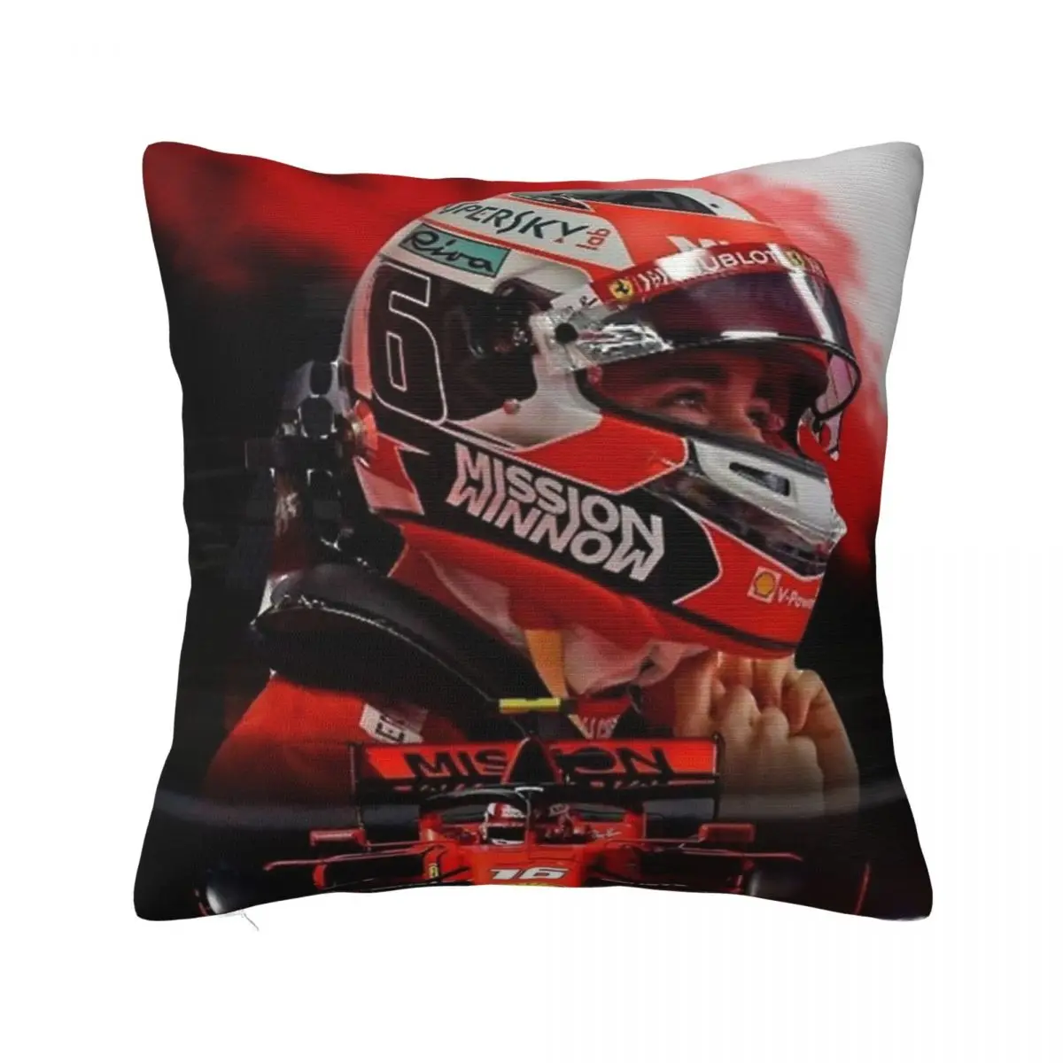 

Racing Charles Leclerc Art Pillowcase Printed Polyester Cushion Cover Decorative Throw Pillow Case Cover Bed Dropshipping 18''