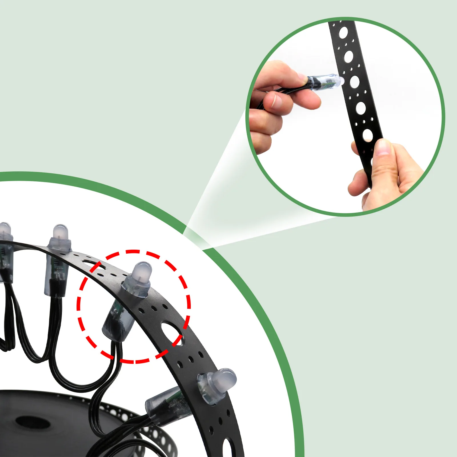 LED Modules DIY Design Band Flexible Tape Build Christmas Tree Mount Strip Belt Rope for F12mm Fullcolor Led Pixel Modules Installation Belt