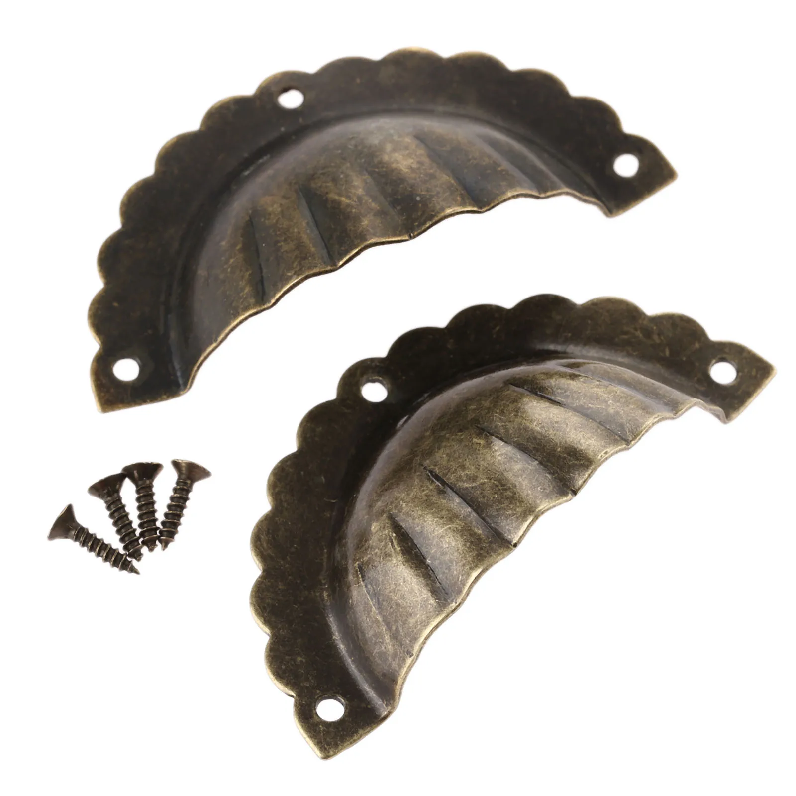 2Pcs Antique Bronze Furniture Handle Drawer Cabinet Knob and Handle Kitchen Cupboard Shell Handle Pull Furniture Fitting 70*37mm