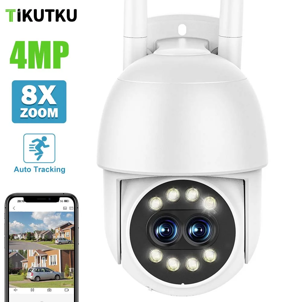 

IP-камера ICsee 2K 4 МП, Wi-Fi, 8-кратный зум, два объектива
