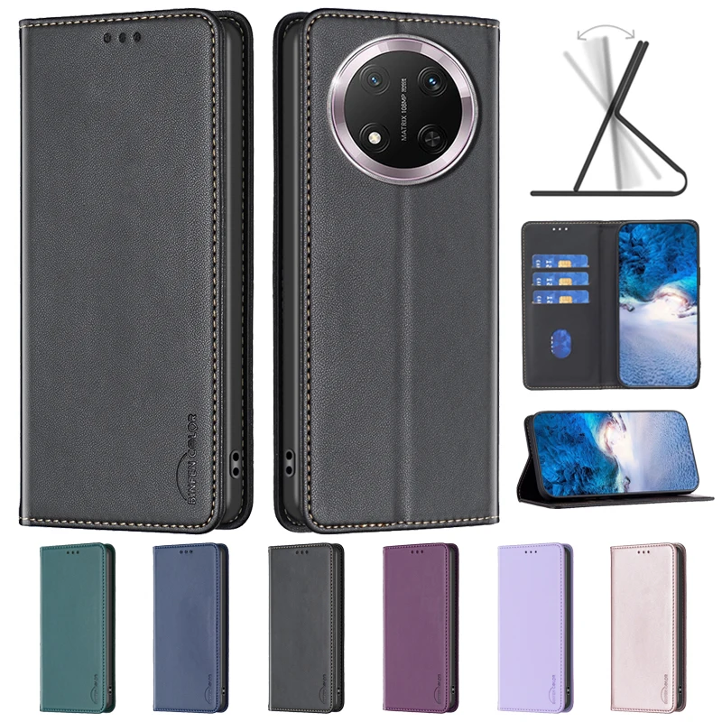 Elegant Magnetic Flip Leather Card Holder Case