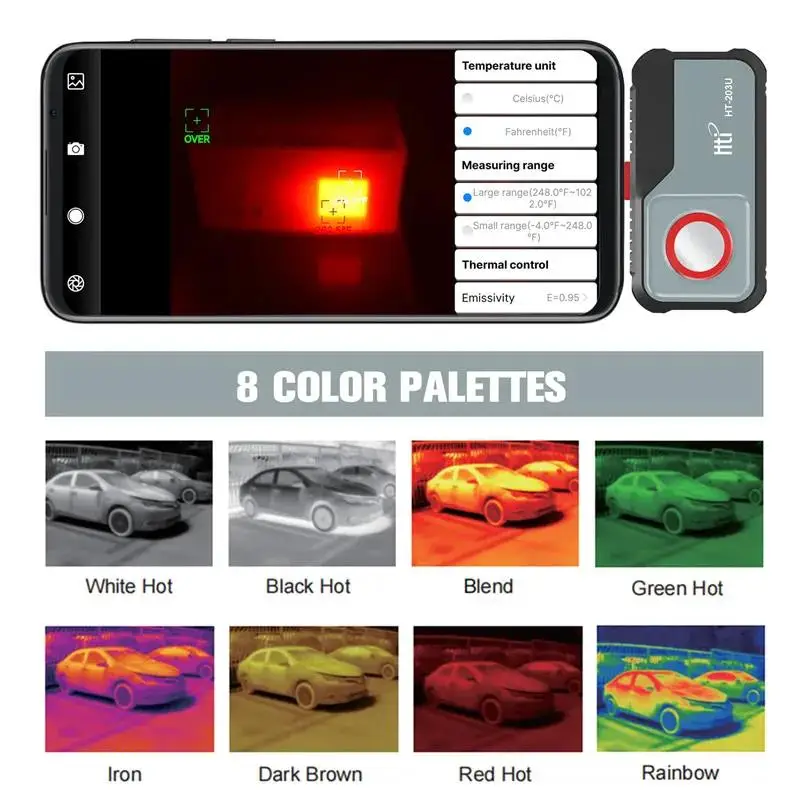 HTI HT-203U 256*192 Pixels Thermal Camera -20°C~550°C Android Type