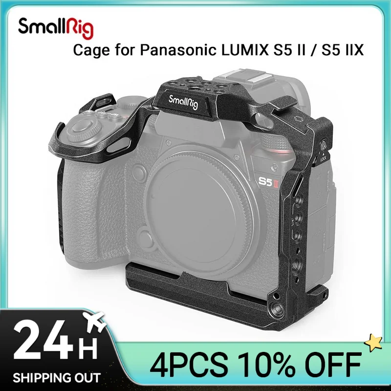 Smallrig S5 Ii Gabbia S5 Iix Gabbia Per Panasonic Lumix S5 Ii / S5 Iix Con Piastra A Sgancio Rapido Integrata Per Arca-Swiss - 4023